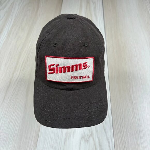 Simms Mens Brown Fish It Well Low Crown Fishing Products Snapback Hat Cap OSFM - Picture 1 of 9